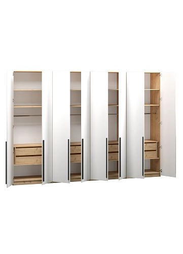 Шкаф распашной Хейсон-19 Белый Дуб Золотистый - фото 4