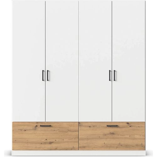 Шкаф распашной Бари-3 Белый / Дуб Бунратти - фото 3