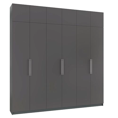 Шкаф распашной Калифорния-6 с антресолью Графит - фото 5