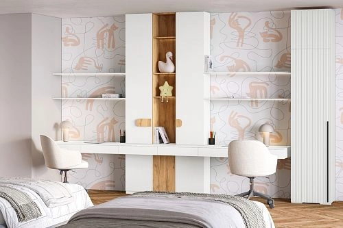 Шкаф распашной Лоренсе-1 с антресолью Белый - фото 1