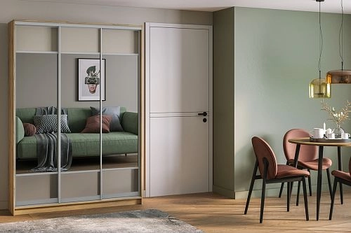 Шкаф-купе Борнео-3.6 Дуб Золотистый/Серебро - фото 1