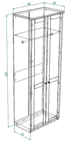 Шкаф распашной София РАХ-2 МДФ Графит - фото 3
