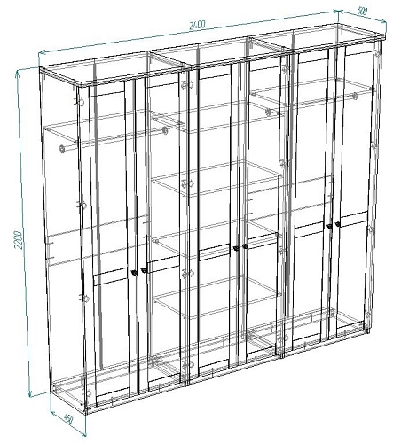 Шкаф распашной София РАХ-7 МДФ Белый - фото 3
