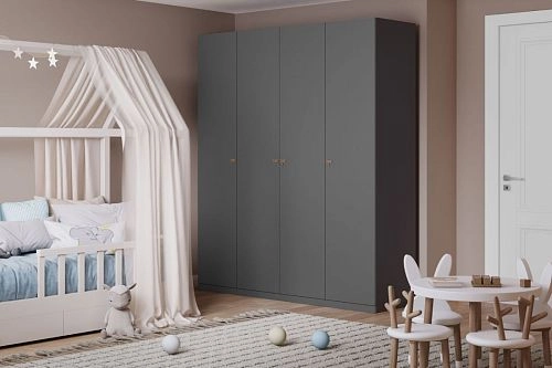 Шкаф распашной Стрекоза-4 Графит - фото 1