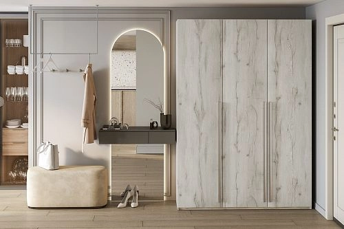 Шкаф распашной Лорена Бест-3 Дуб Крафт Белый - фото 1