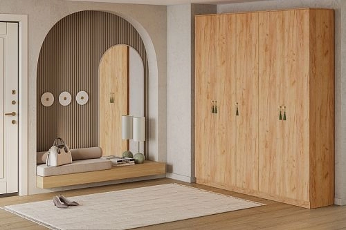 Шкаф распашной Монтана-5 Дуб Крафт Золотой - фото 1