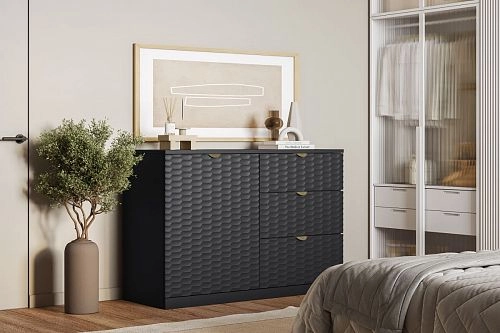 Комод Тоди-3 Черный - фото 1