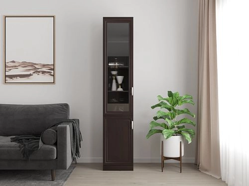 Книжный шкаф Библиограф 1.3 Рельеф Венге - фото 1