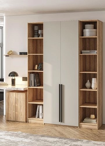 Шкаф распашной Хейсон-24 Кашемир Блэквуд Ячменный - фото 2