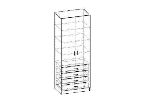 Шкаф распашной Рио-2.5 - фото 4