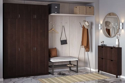 Шкаф распашной Лайт-3 с антресолью Венге - фото 1