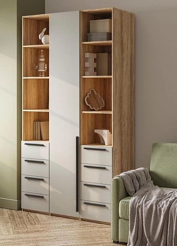 Шкаф распашной Хейсон-28 Кашемир Блэквуд Ячменный - фото 2