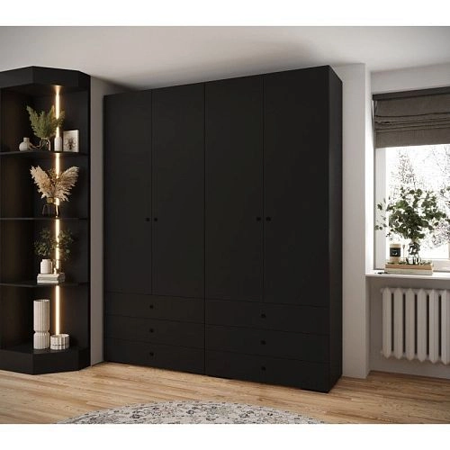 Шкаф распашной Люксор-4.6 Черный - фото 2