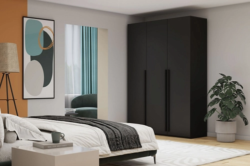 Шкаф распашной Лорена Пакс-3 Черный - фото 1