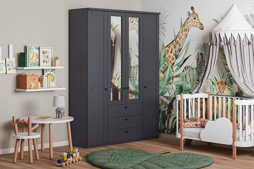 Шкаф распашной София РАХ-20 МДФ Графит - фото 1