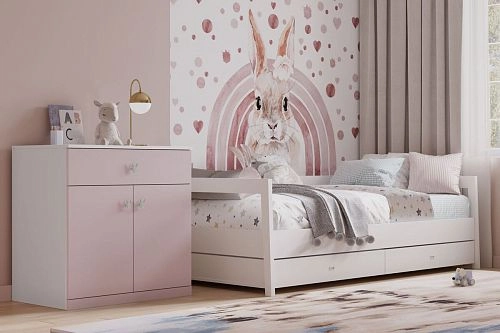 Комод Банни-1 Розовый Лайт - фото 1