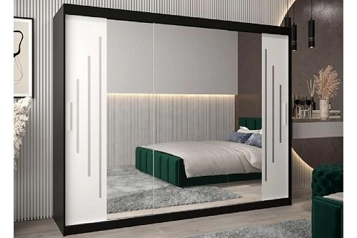 Шкаф-купе Валмиера-6 NEW Черный/Белый - фото 1