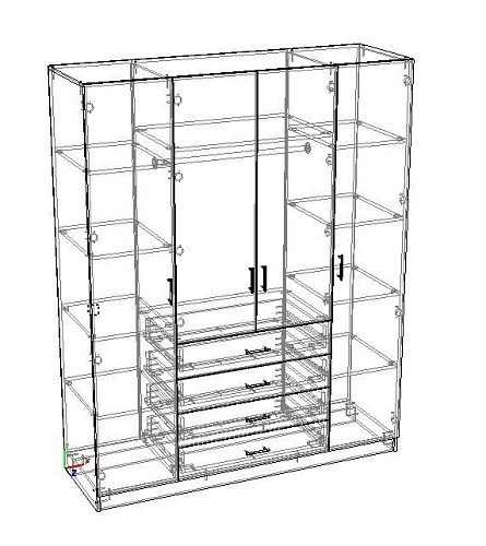 Шкаф распашной Престиж 4М4 - фото 2