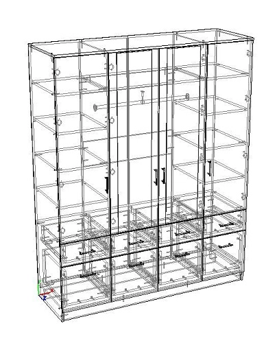 Шкаф распашной Престиж 4.4.4 с зеркалами - фото 2