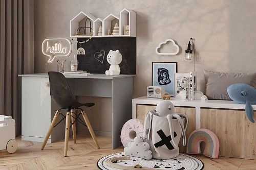 Письменный стол Банни-3 Светло-Серый - фото 1