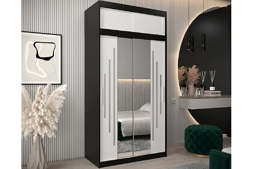 Шкаф-купе Валмиера-4А NEW Черный/Белый - фото 1