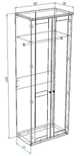 Шкаф распашной София РАХ-8 МДФ Графит - фото 3
