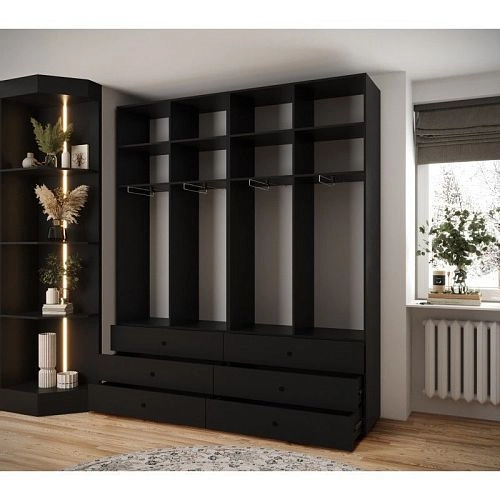 Шкаф распашной Люксор-4.6 Черный - фото 3