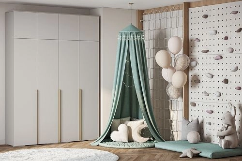 Шкаф распашной Солфорд 4 с антресолью Кашемир - фото 1