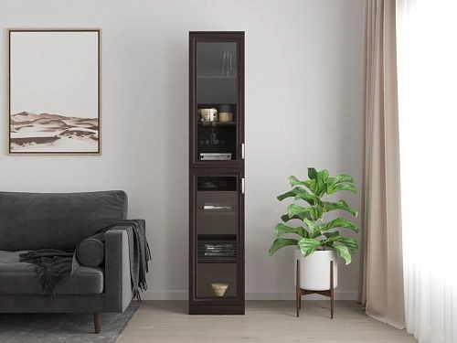 Книжный шкаф Библиограф 1.2 Рельеф Венге - фото 1