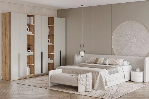 Шкаф распашной Хейсон-18 Кашемир Блэквуд Ячменный - фото 1