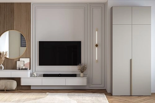 Шкаф распашной Солфорд 2 с антресолью Кашемир - фото 1