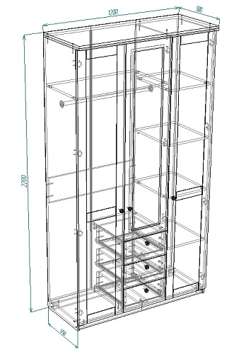 Шкаф распашной София РАХ-15 МДФ Кашемир - фото 3