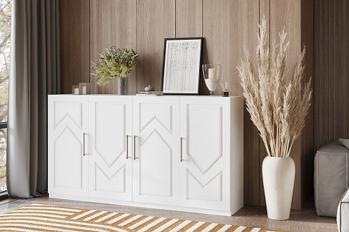 Комод Эверест-4 МДФ Белый - фото 1