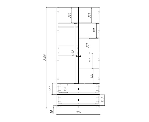 Шкаф распашной Скарабей-2.2 Аквамарин - фото 3
