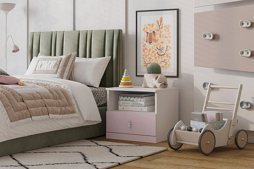 Тумба прикроватная Банни-2 Розовый Лайт - фото 1