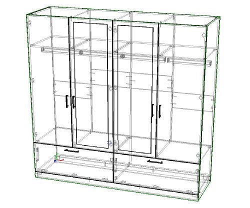 Шкаф распашной Бари-6 Белый / Дуб Бунратти - фото 4