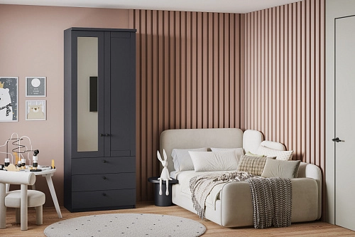 Шкаф распашной София РАХ-18 МДФ Графит - фото 1