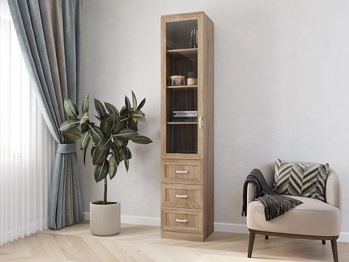 Книжный шкаф Библиограф 1.5 Квадро Дуб Сонома - фото 1