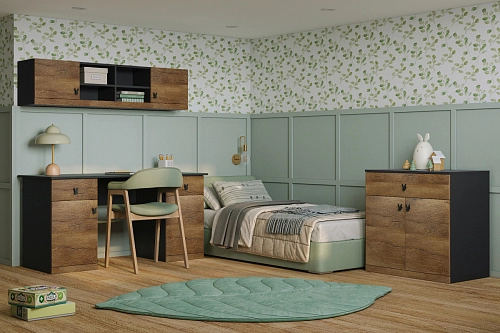 Стенка детская Банни-5 Дуб Мореный - фото 1