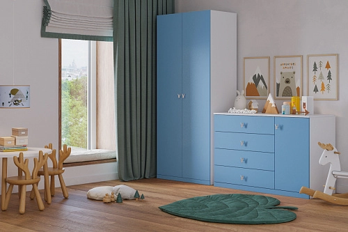 Стенка детская Банни-7 Пастельно-Синий - фото 1