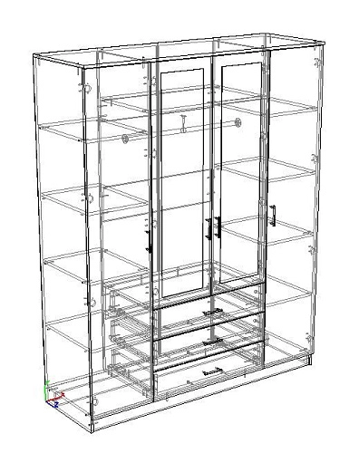 Шкаф распашной Престиж 4.3 с зеркалами - фото 2