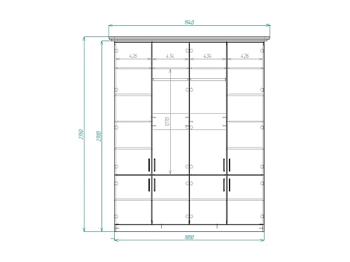 Шкаф распашной Орфей-3 МДФ - фото 3