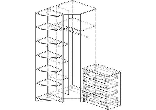 Шкаф угловой Меркурий-5 - фото 2