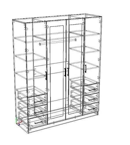 Шкаф распашной Престиж 4.6 с зеркалами - фото 2