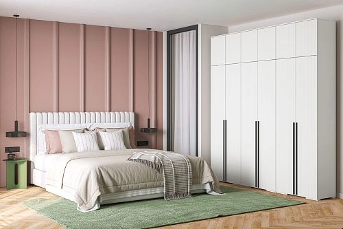 Шкаф распашной Лоренсе-6 с антресолью Белый - фото 1