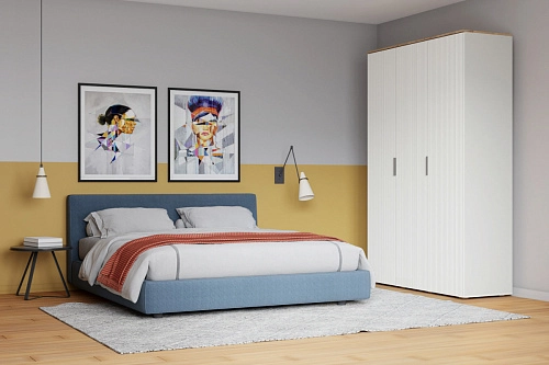 Шкаф распашной Салерно 3 Белый - фото 1