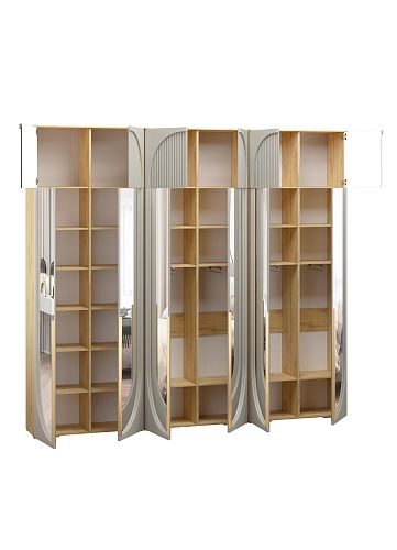 Шкаф распашной Брей-3.2 с антресолью Кашемир/Дуб Золотистый - фото 3