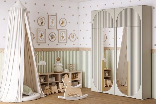 Шкаф распашной Брей-2.1 с антресолью Кашемир - фото 1