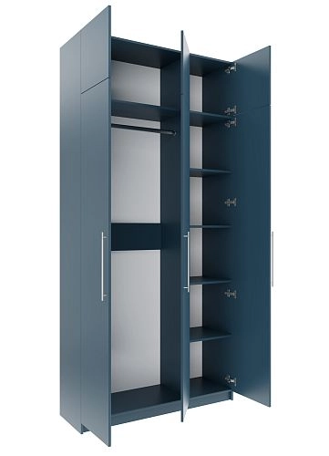 Шкаф распашной Калифорния-3 с антресолью Альби Полуночно-синий - фото 4