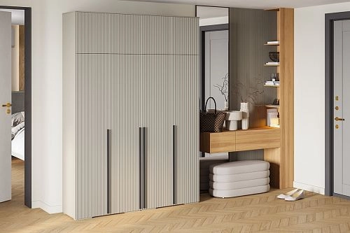 Шкаф распашной Лоренсе-4 с антресолью Кашемир - фото 1